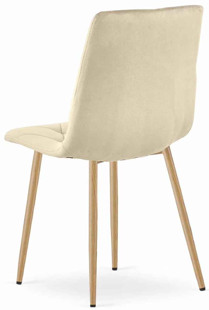 Svetlo béžová zamatová jedálenská stolička LIBRA