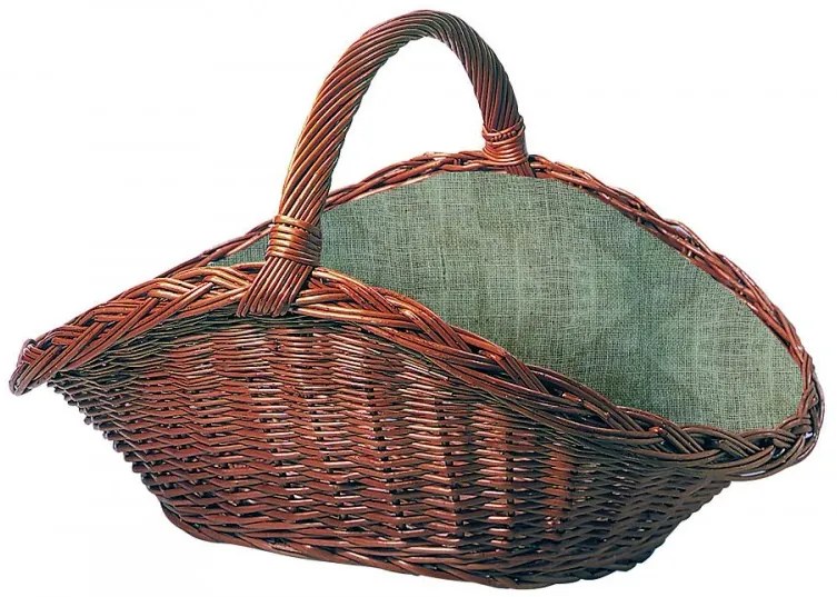 Prútený kôš Lienbacher 5 - s tkaninou, tmavý