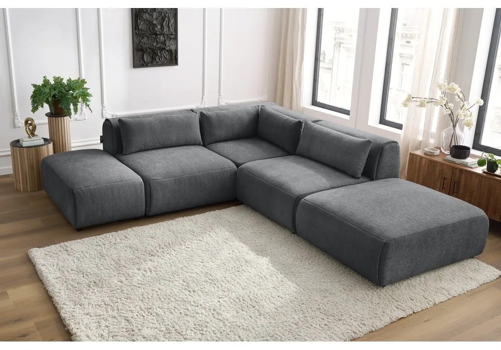 Sivá rohová pohovka (variabilná) Jeanne – Bobochic Paris