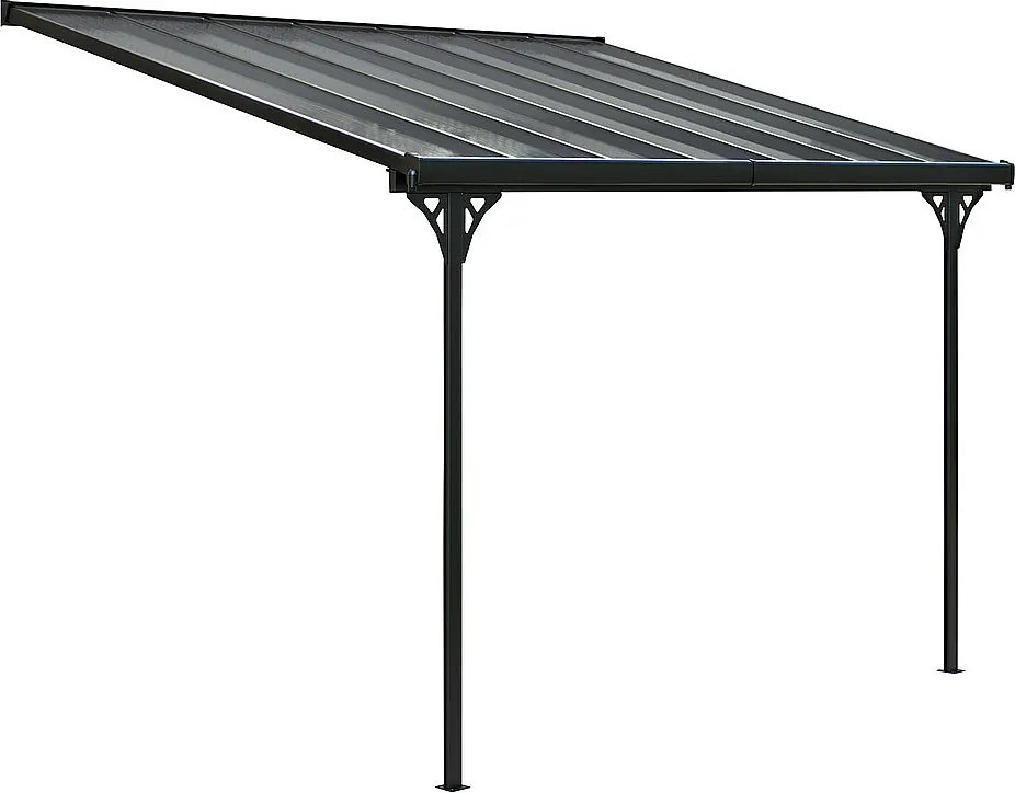 Pergola 436 x 305 cm (čierna + transparentná polykarbonát)