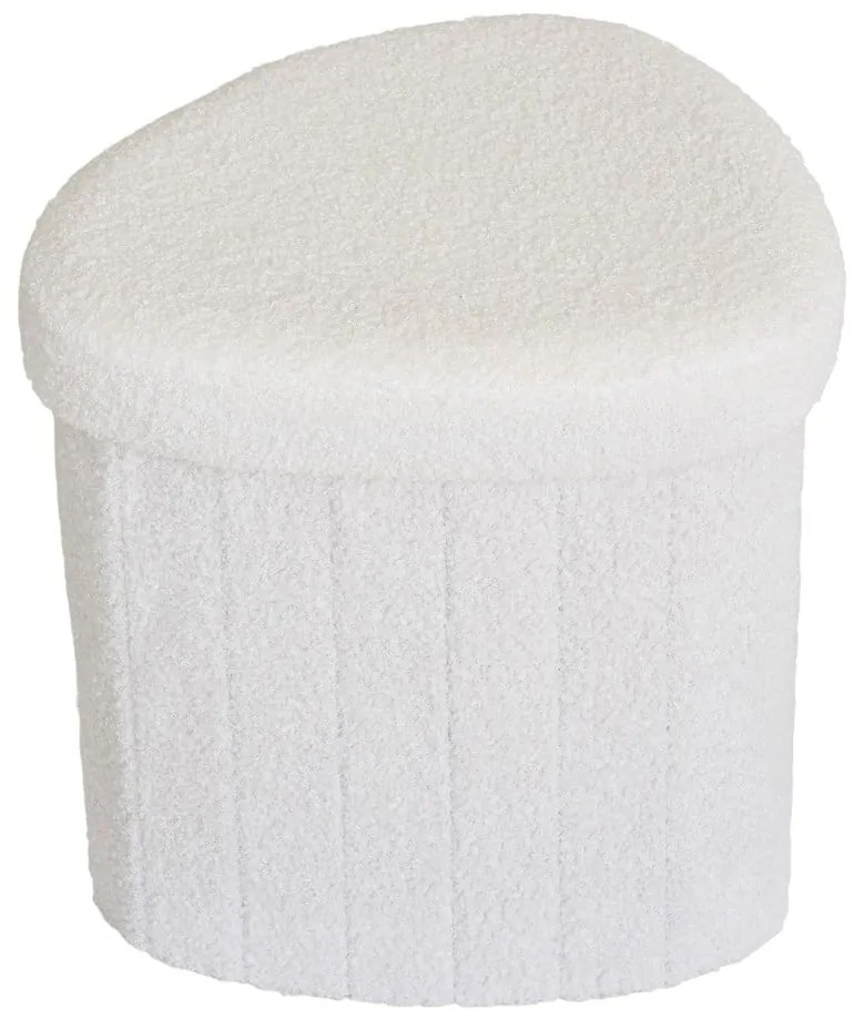 Biely taburet z textílie buklé Medford – House Nordic