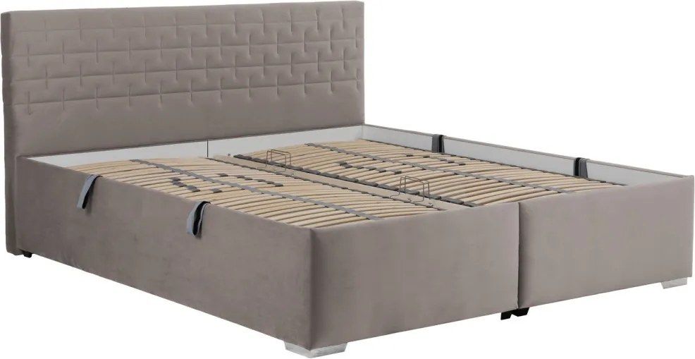 Posteľ Morty 180x200 cm, béžová látka, bez matracov