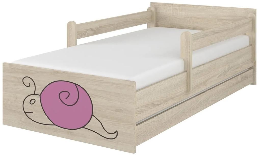 Raj posteli Detská posteľ  " gravírovaný slimák " MAX borovica nórska