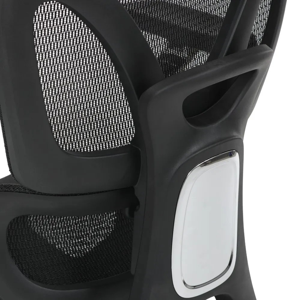 Kancelárska ergonomická stolička PORTE — sieťovina, čierna