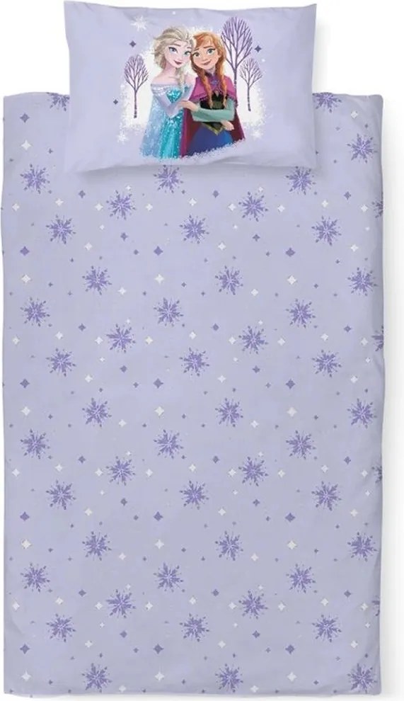 Obliečky do detskej postieľky Ľadové kráľovstvo - motív Anna a Elsa - 100% bavlna - 40x60 cm + 100x135 cm