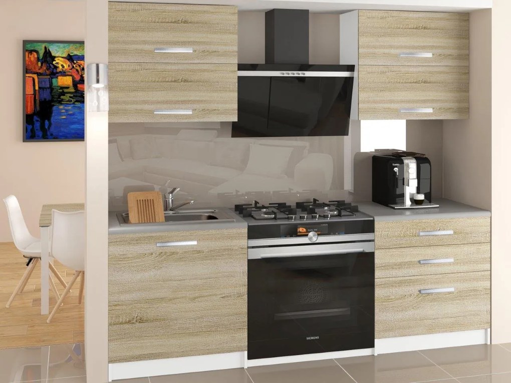 Kuchynská linka Belini 120 cm dub sonoma s pracovnou doskou Eleganta2 TOR ELEGANTA2/2/WT/DS/0/B1