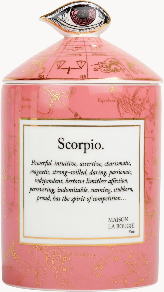 Ručne vyrobená vonná sviečka Scorpio (čierna ríbezľa a biele pižmo)