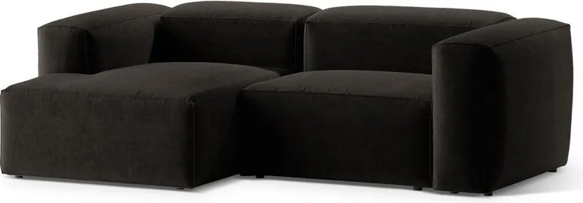 Čierna rohová pohovka (ľavý roh/s leňoškou) Bergamo – Cosmopolitan Design