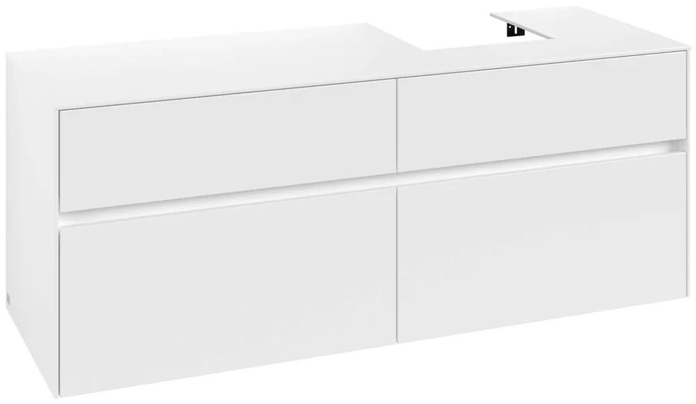 VILLEROY &amp; BOCH Collaro závesná skrinka pod umývadlo na dosku (umývadlo vpravo), 4 zásuvky, 1400 x 500 x 548 mm, White Matt, C10200MS