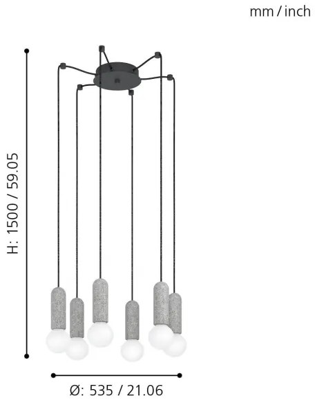 Eglo 39833 - Luster na lanku GIACONECCHIA 6xE27/40W/230V pavúk