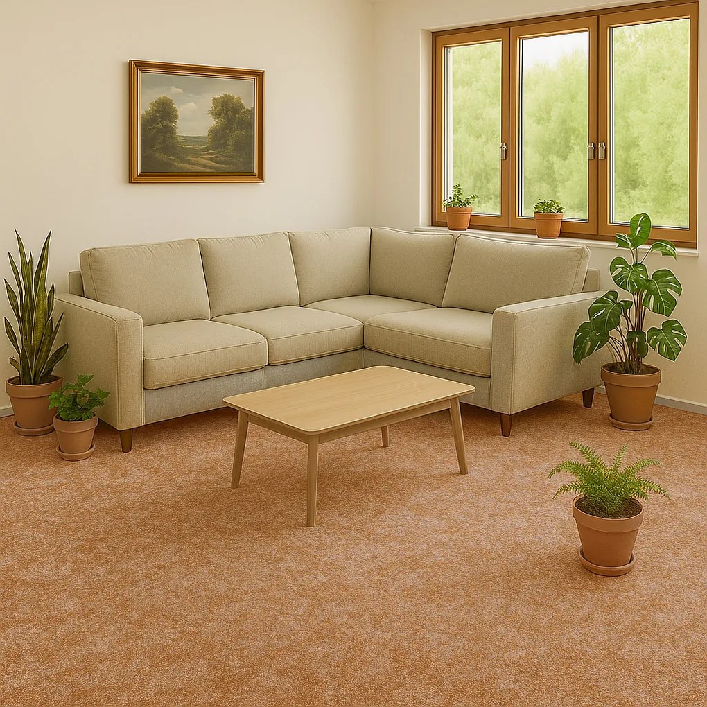 AKCIA: 65x270 cm Koberec metráž Serenade 313, šíře, oranžová, filc, obývacia izba, ITC