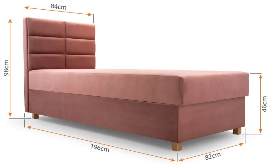 Jednolôžková posteľ 80 cm Picasso I (béžová) (s úl. priestorom a matracom) . Vlastná spoľahlivá doprava až k Vám domov. 1071506