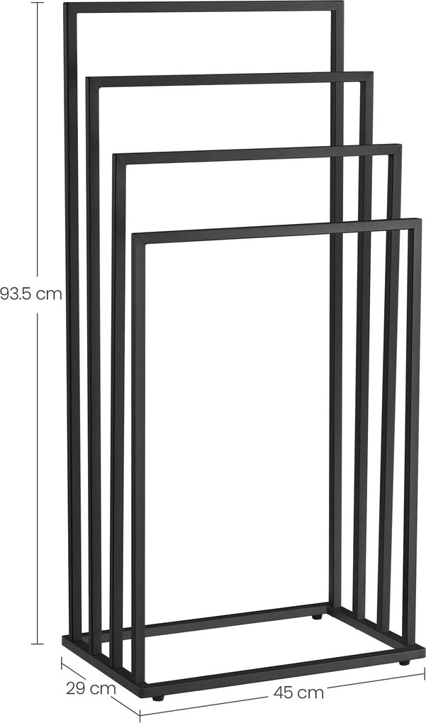 Stojan na uteráky 4- ramenný čierny