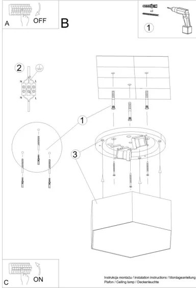 Sollux SL.1059 - Stropné svietidlo SUNDE 2xE27/60W/230V 11,5 cm čierna
