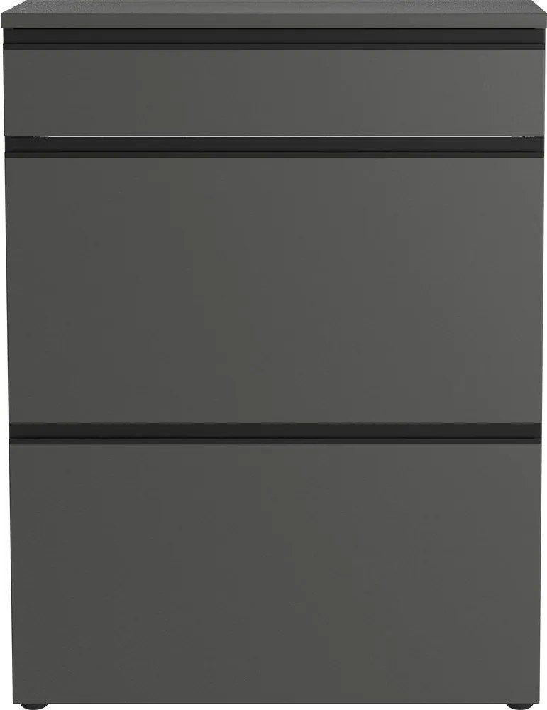 Antracitová skrinka na topánky 80x107x29 cm Baldone – Germania