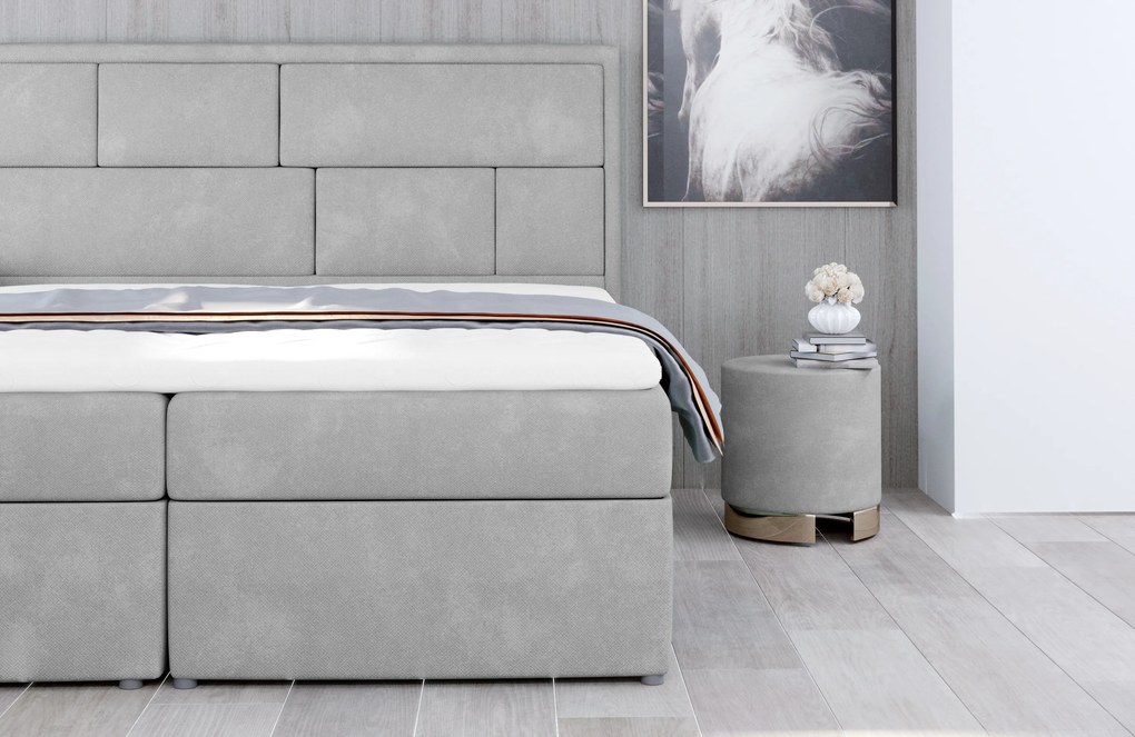 Kvalitná box spring posteľ Meredit 180x200, modrá Monolith