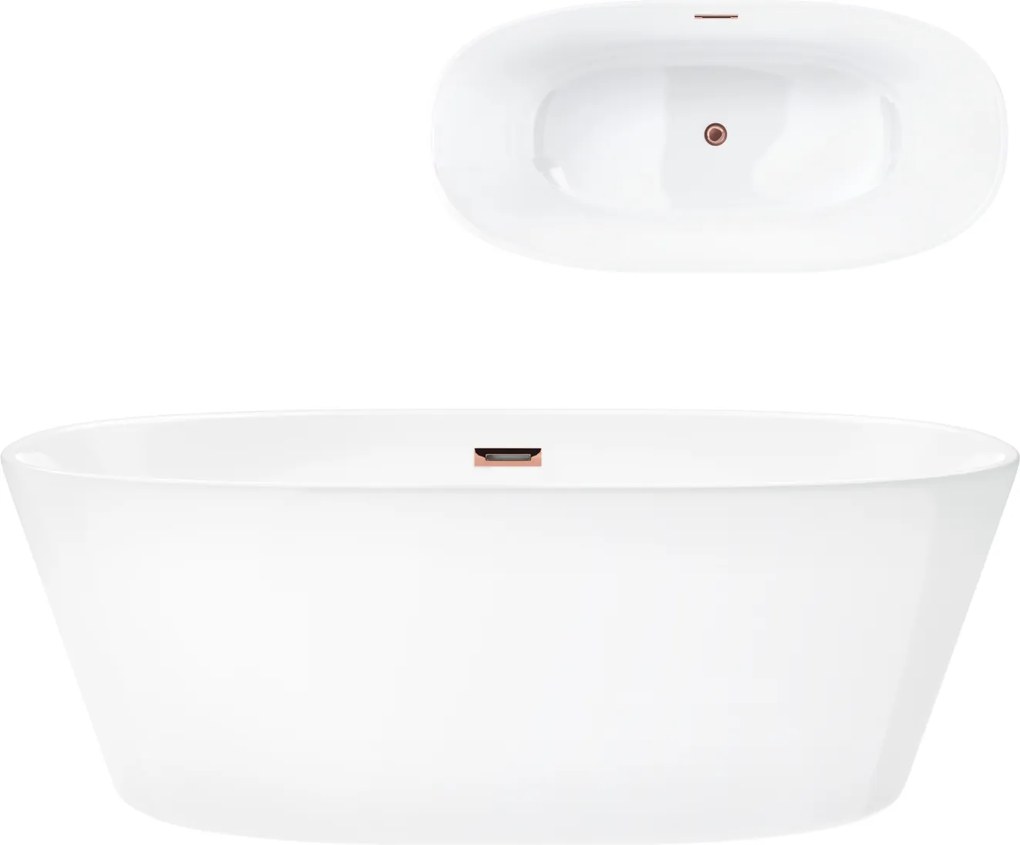 Voľne stojaca vaňa Corsan Salina 160 x 75 cm Korok klik-klak Medený