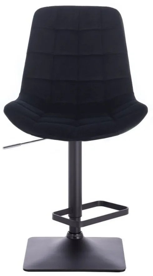 LuxuryForm Barová stolička PARIS VELUR na čierne podstave - čierna