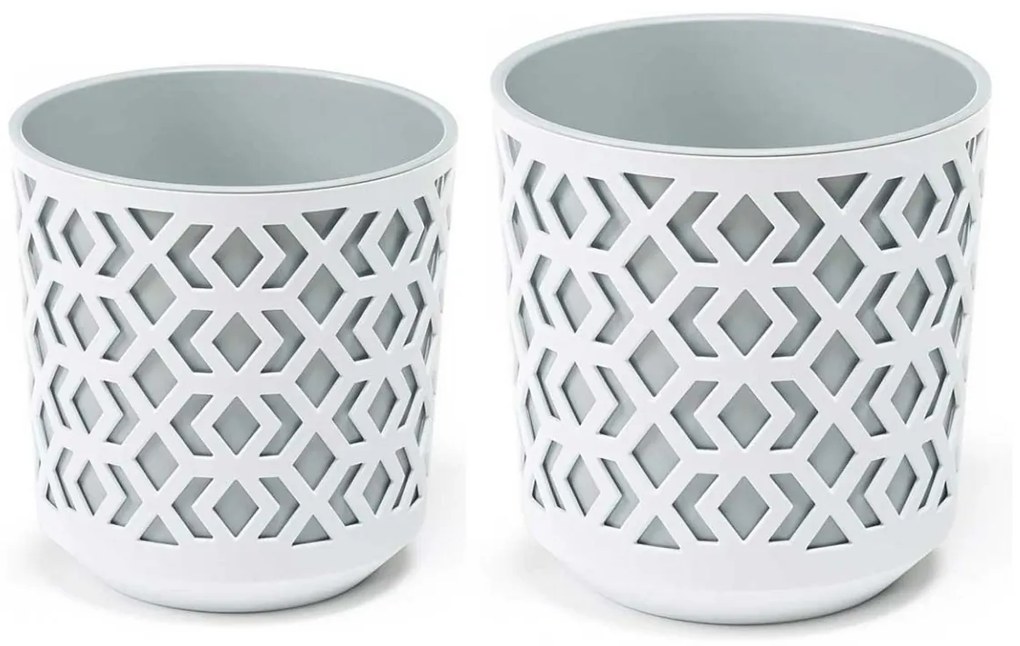 Súprava 2 kvetináčov Etnic bielo-šedá