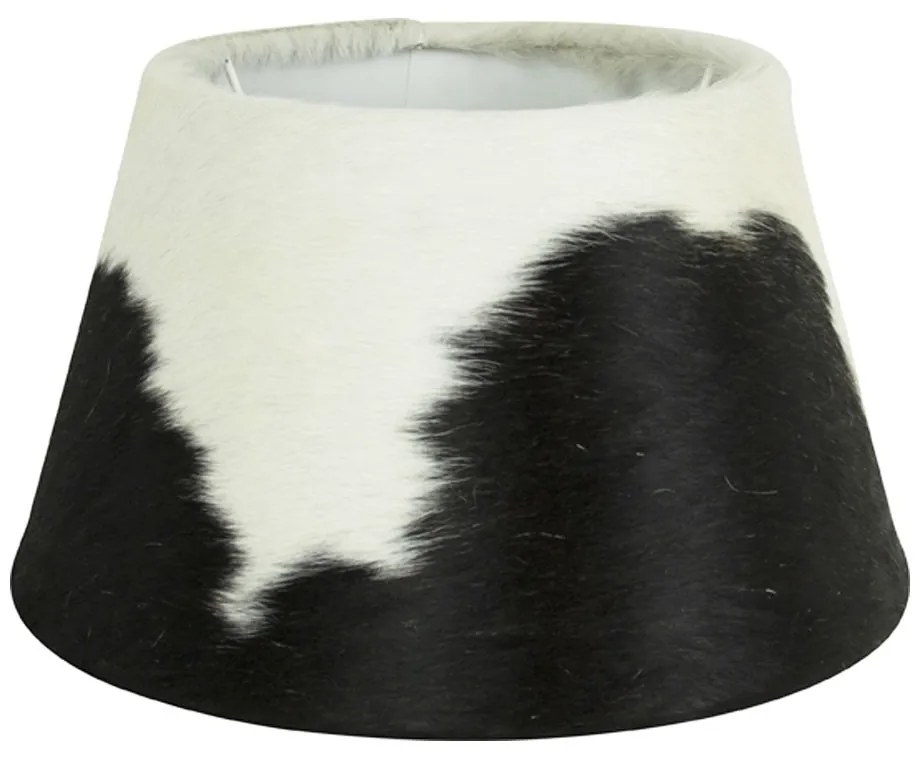 Tienidlo lampy z kravskej kože čierna / biela - Ø 30 * 18,5cm