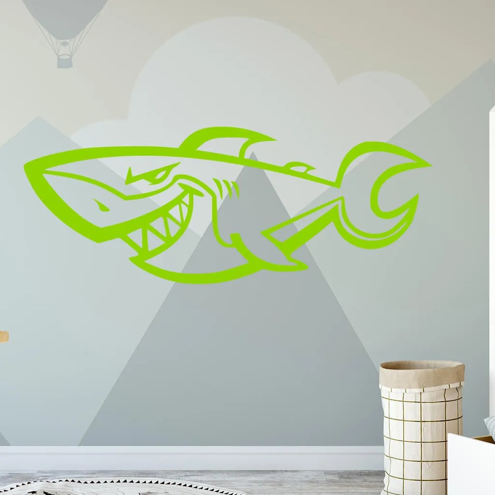 Veselá Stena Samolepka Úsmev žraloka Farba: hnedá, Veľkosť: 100 x 40 cm