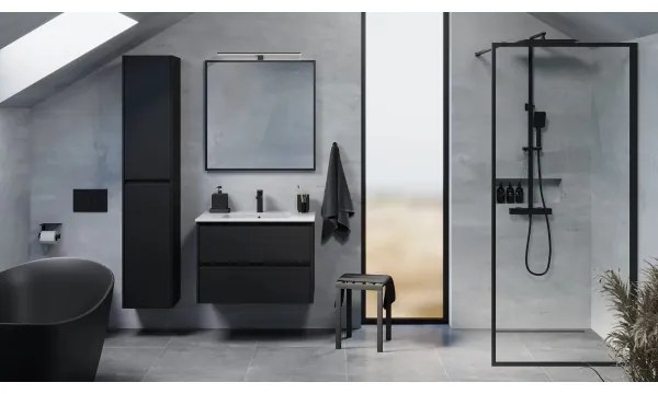 Kúpeľňová skrinka s umývadlom MOLDE 80 cm čierna