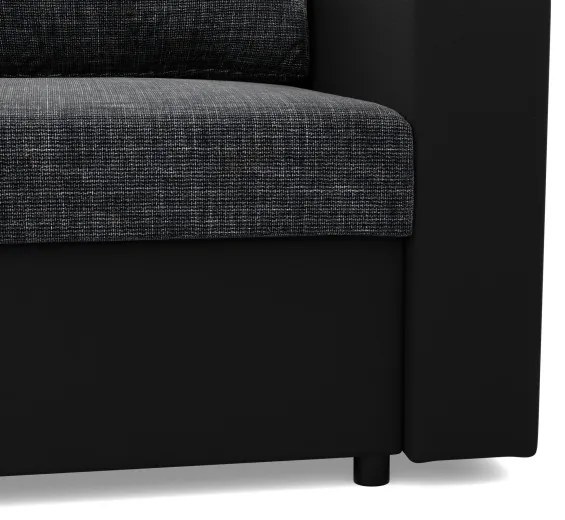 Rohová rozkladacia sedačka LUNA tmavosivá / čierna