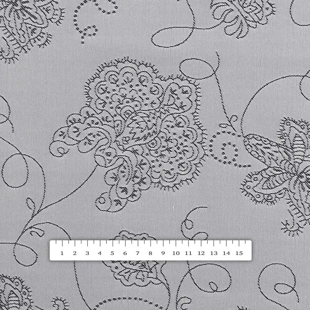 Biante Teflónový štvorcový obrus TF-083 Kvetované ornamenty na sivom 150x150 cm