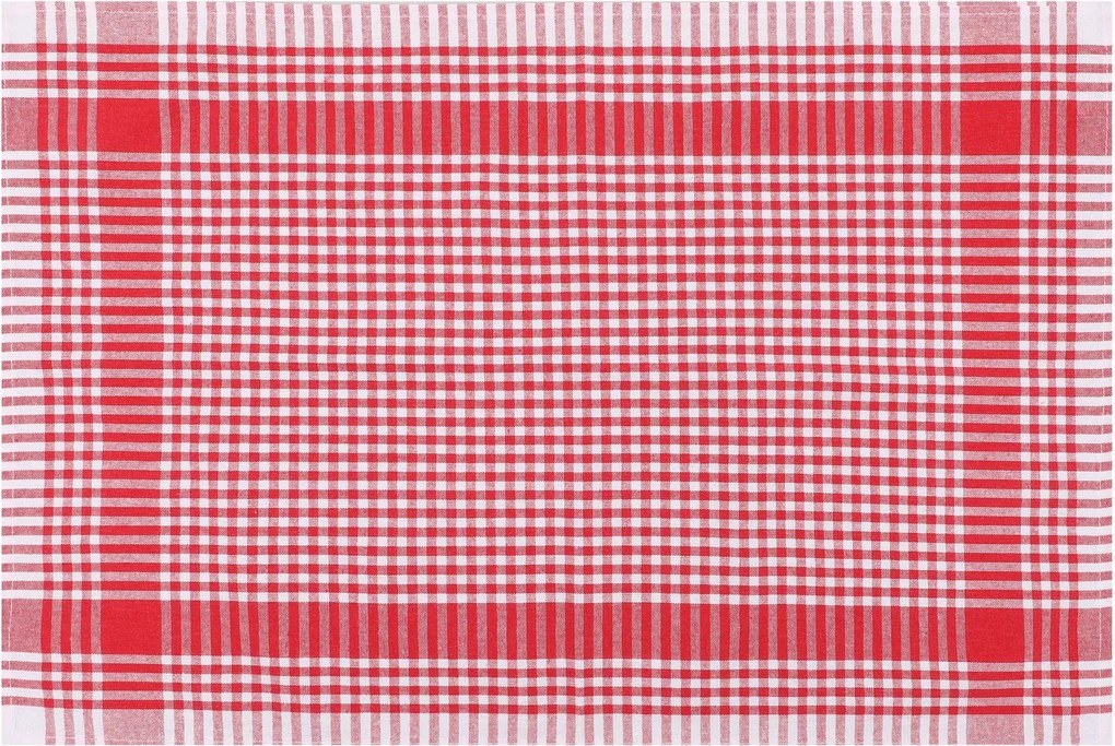 Sada 10 ks bavlněných utěrek POLA červená