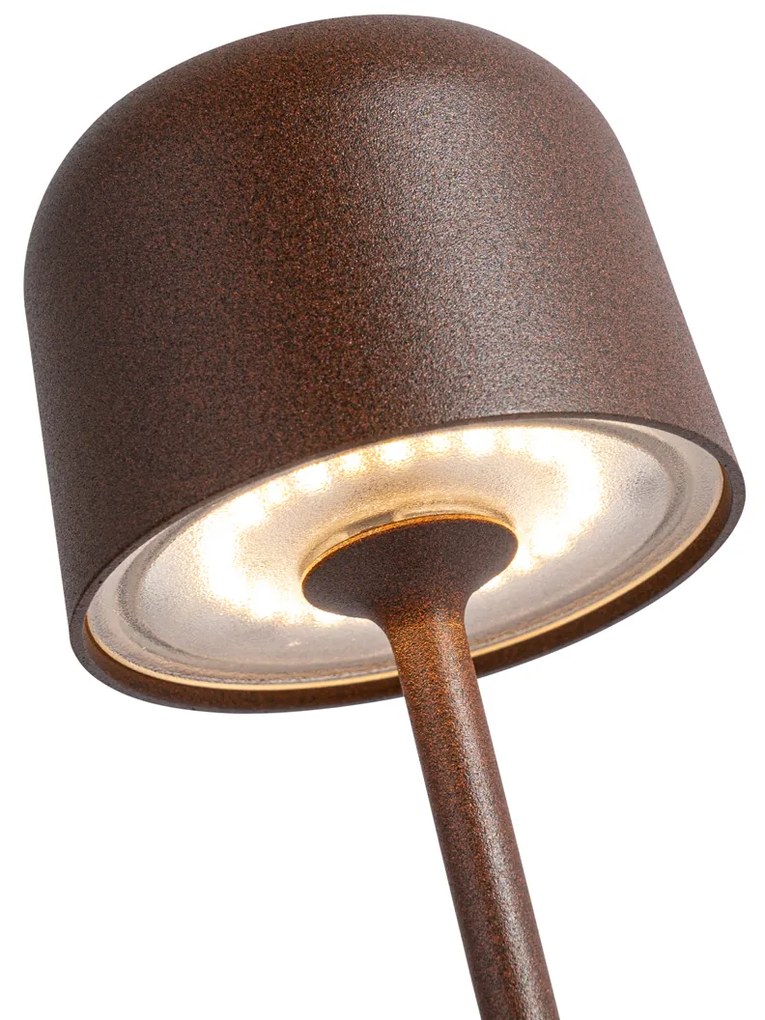 Sada 2 stolových lamp hríb hrdzavohnedá vrátane nabíjacej stanice - Raika