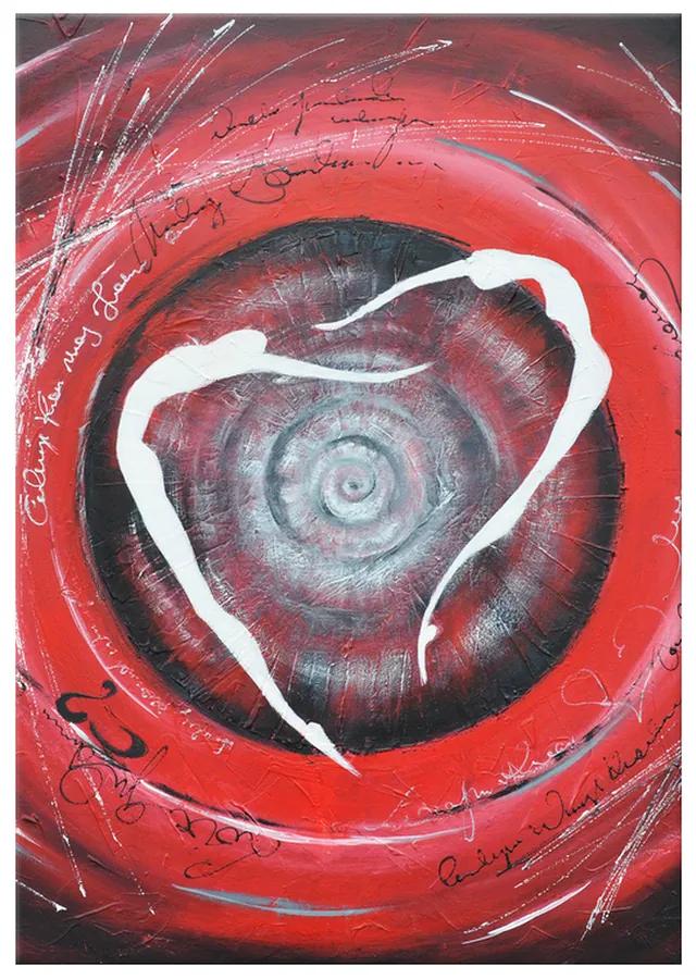 Gario Ručne maľovaný obraz Postavy v červenom kruhu Rozmery: 120 x 80 cm