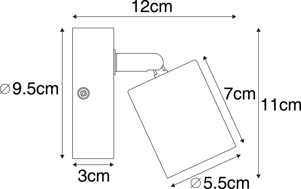 Priemyselný reflektor čierny s drevom naklápateľný - Jeana
