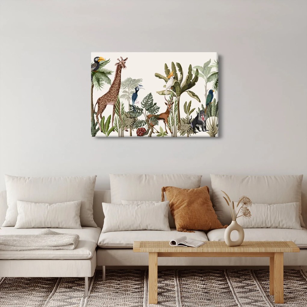 Obraz - Džungľa plná zvieratiek (90x60 cm)