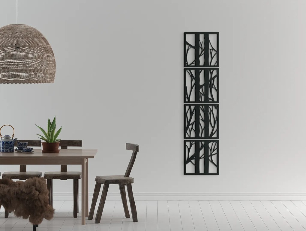 drevko Moderný obraz na stenu Konáre Rozmer obrazu: 65 x 15,5 cm, Farba dekorácie: Čierna
