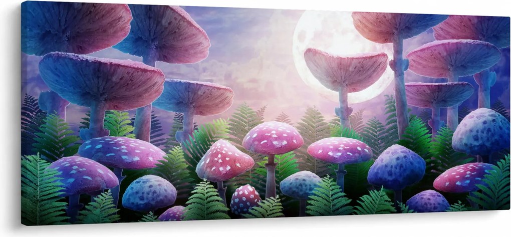 Obraz - Huby pri splne, grafika (120x50 cm)