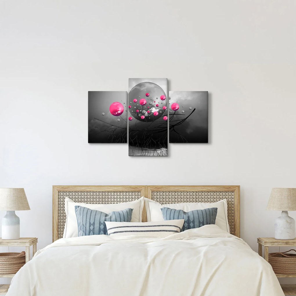 Obraz ružových abstraktných gulí (90x60 cm)