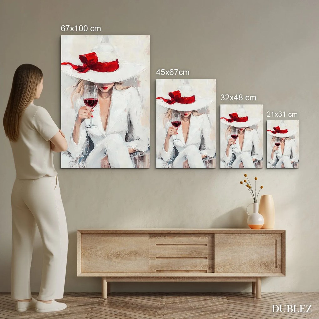 DUBLEZ | Fashion art obraz - Žena s vínom