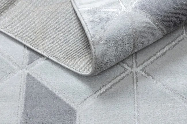 Koberec MEFE B400 Kocka, geometrický 3D štrukturálny - sivý