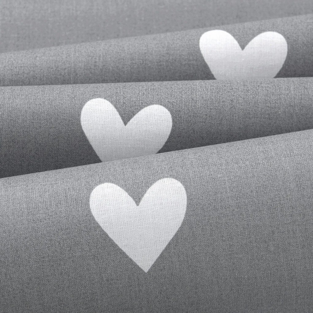 Goldea okrúhly obrus 100% bavlnené plátno - srdiečka na sivom Ø 110 cm