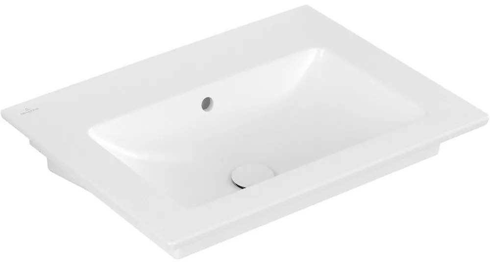 VILLEROY &amp; BOCH Venticello závesné umývadlo bez otvoru, s prepadom, 650 x 500 mm, Stone White, s povrchom CeramicPlus, 412467RW