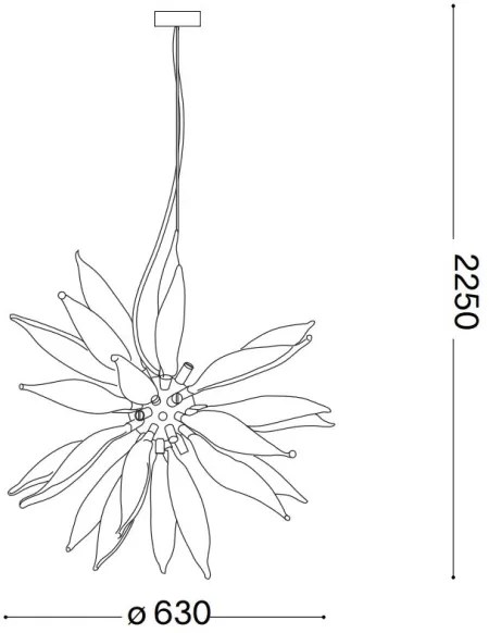 Ideal Lux - LED Luster na lanku LEAVES 8xG9/3W/230V pr. 63 cm biela