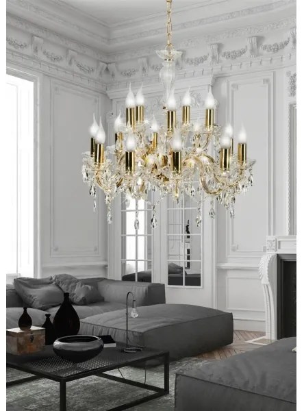 Luster na reťazi MARIA TERESA 15xE14/40W/230V