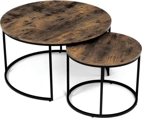 Sada 2 konferenčných stolíkov old wood AF-3002 OLW