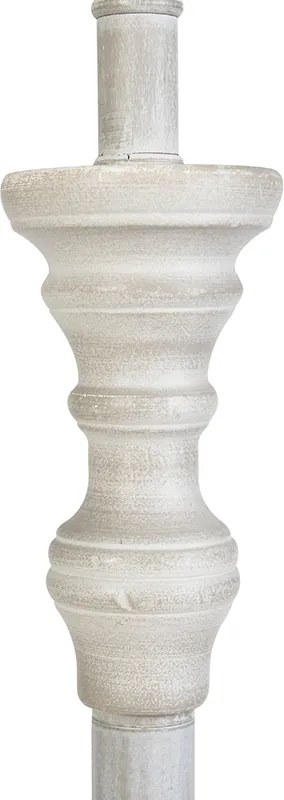 Stojaca lampa sivá s tienidlom Granny krémová - Classico