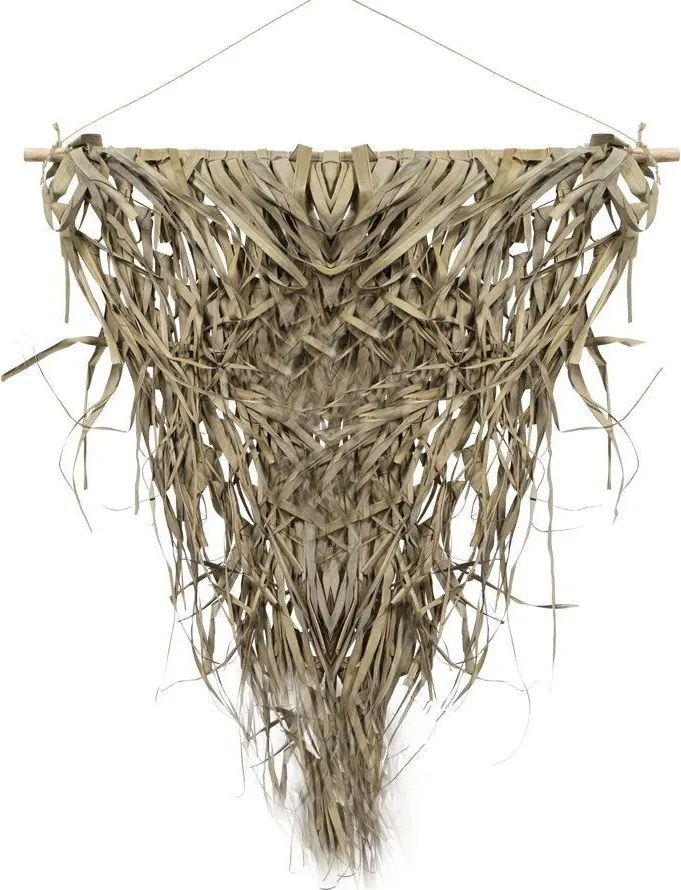 Tapiséria pletený trojuholník palmového lístia na prútiku - 3*65*75cm