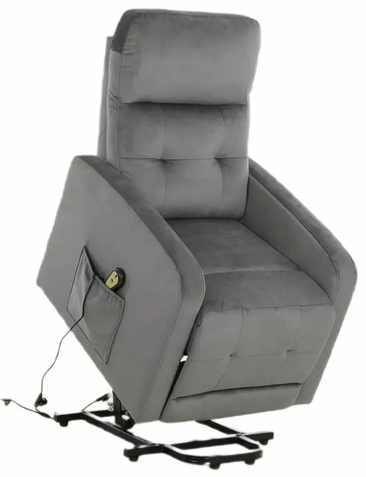Polohovacie kreslo Lennox II Velvet, sivá