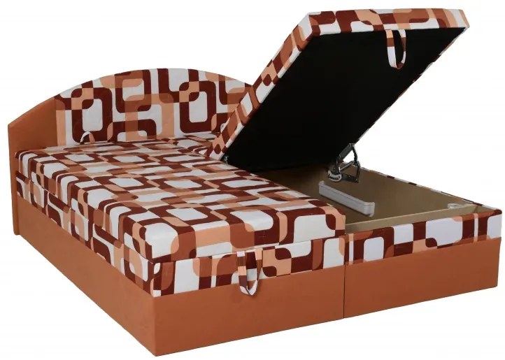 Polohovacie manželská posteľ Vesna, 200x180, hnedá vzor / hnedá (215/52)