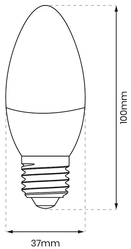 LED žiarovka E27 studená 6000k 7w 600 lm sviečka