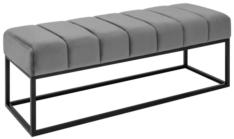 Dizajnová lavica Halle 110 cm zamat - striebornosivá - Skladom na SK