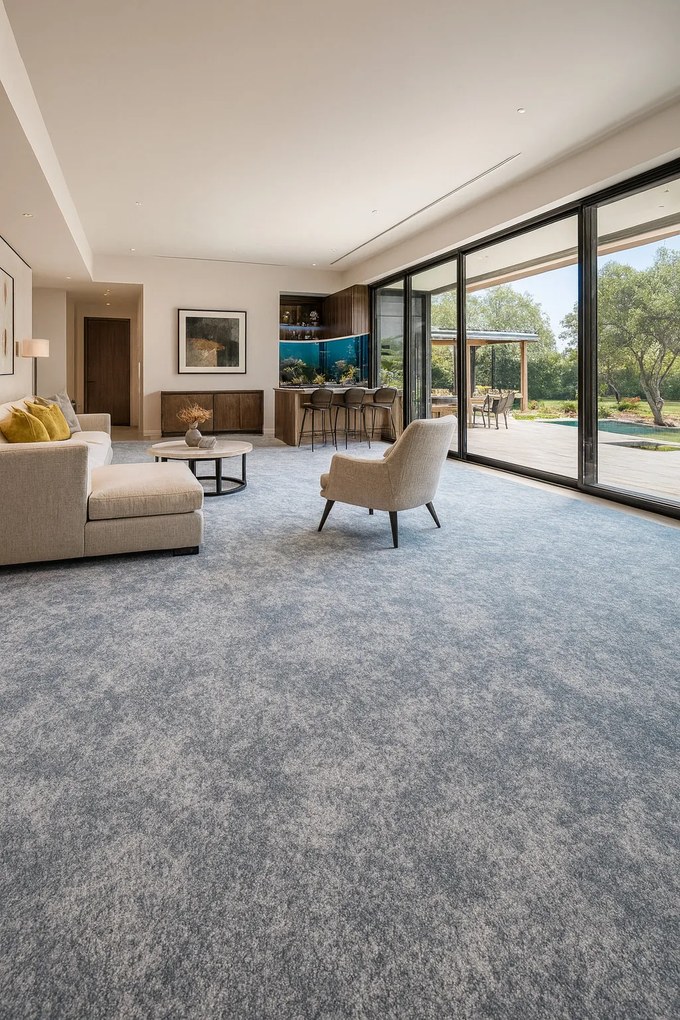 Condor Carpets, Metrážny koberec Serena 6672, na mieru, šíře 5m, modrá, filc, detská izba